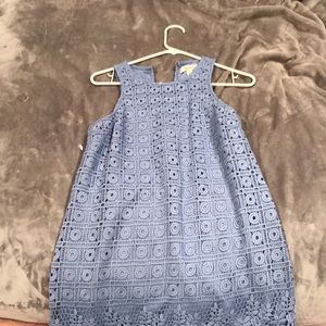 Francesca's Collections Blue Crochet Mini Dress